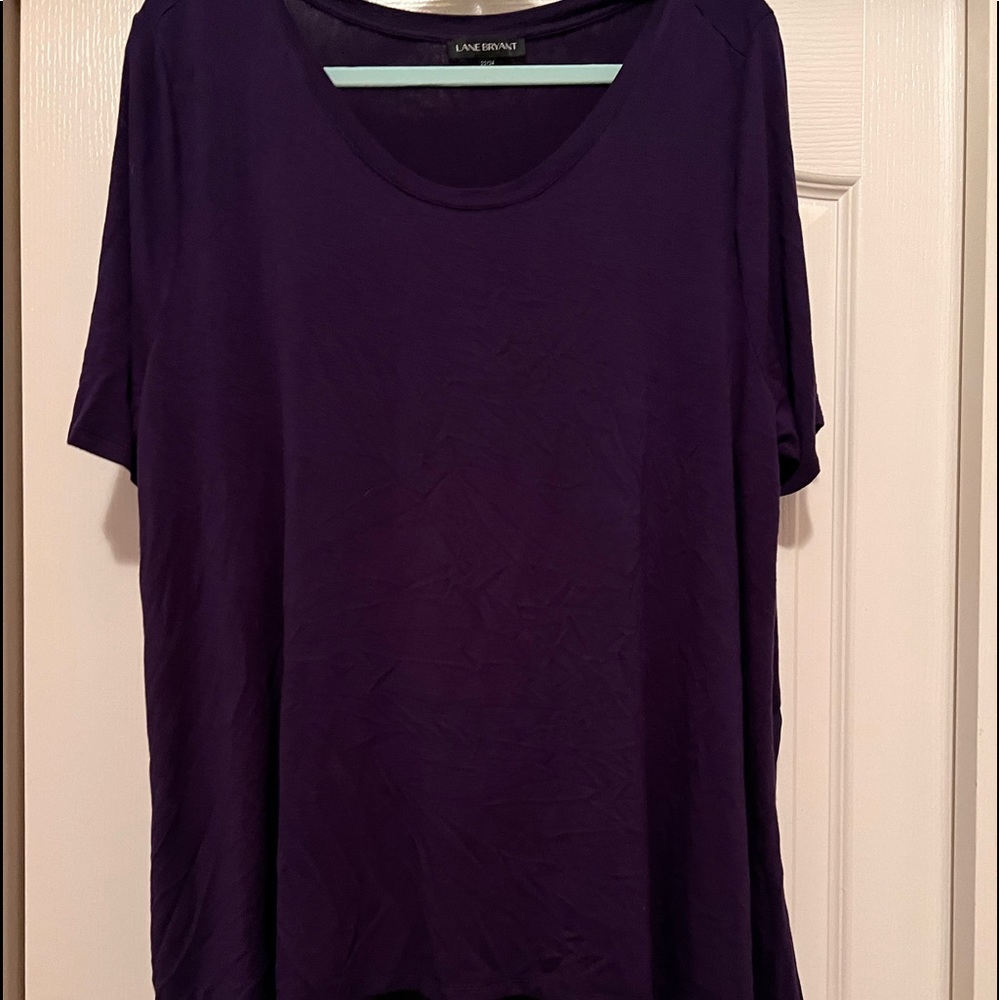 Jersey knit and sheer lace top